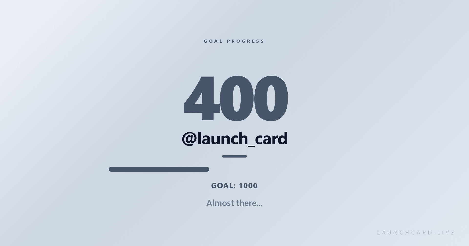 Launch Card goal progress sample